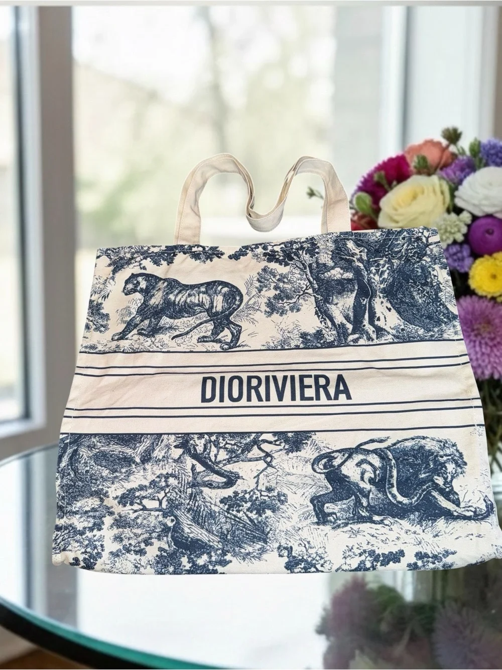Authentic Christian Dior Dioriviera Limited Edition Tote Bag - Blue